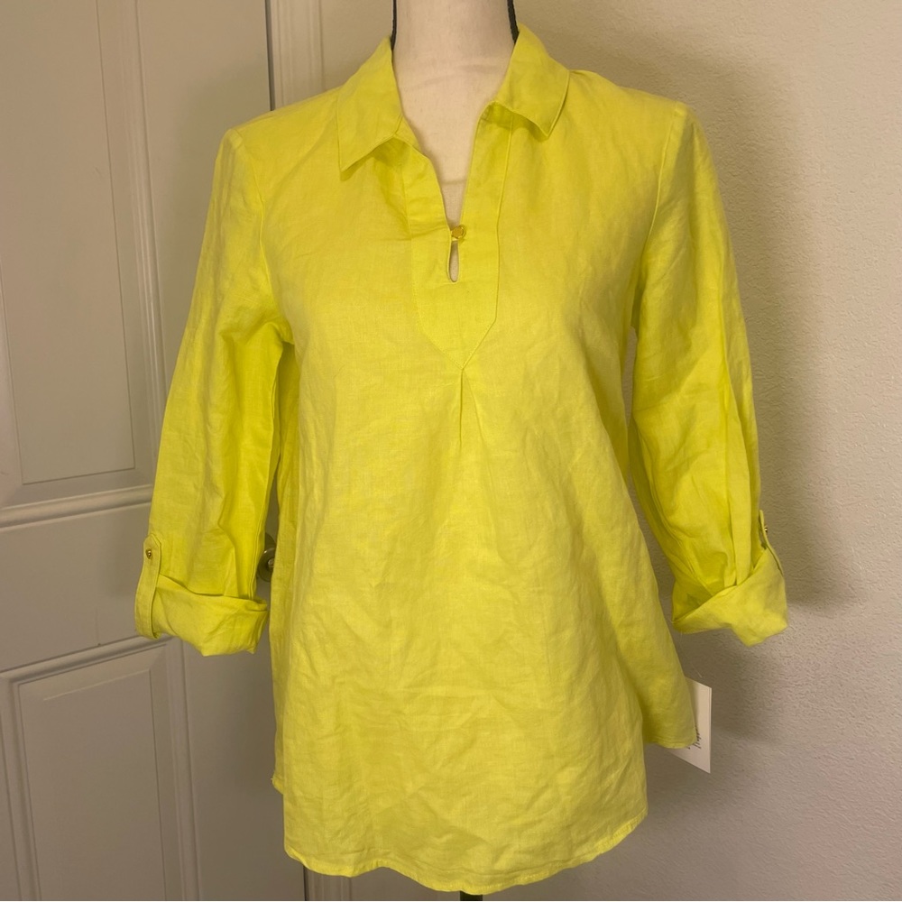 ELLEN TRACY LINEN TUNIC SIZE SMALL